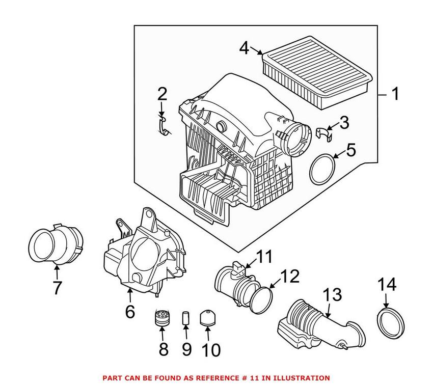 BMW Mass Air Flow Sensor 13627501554 - Genuine BMW